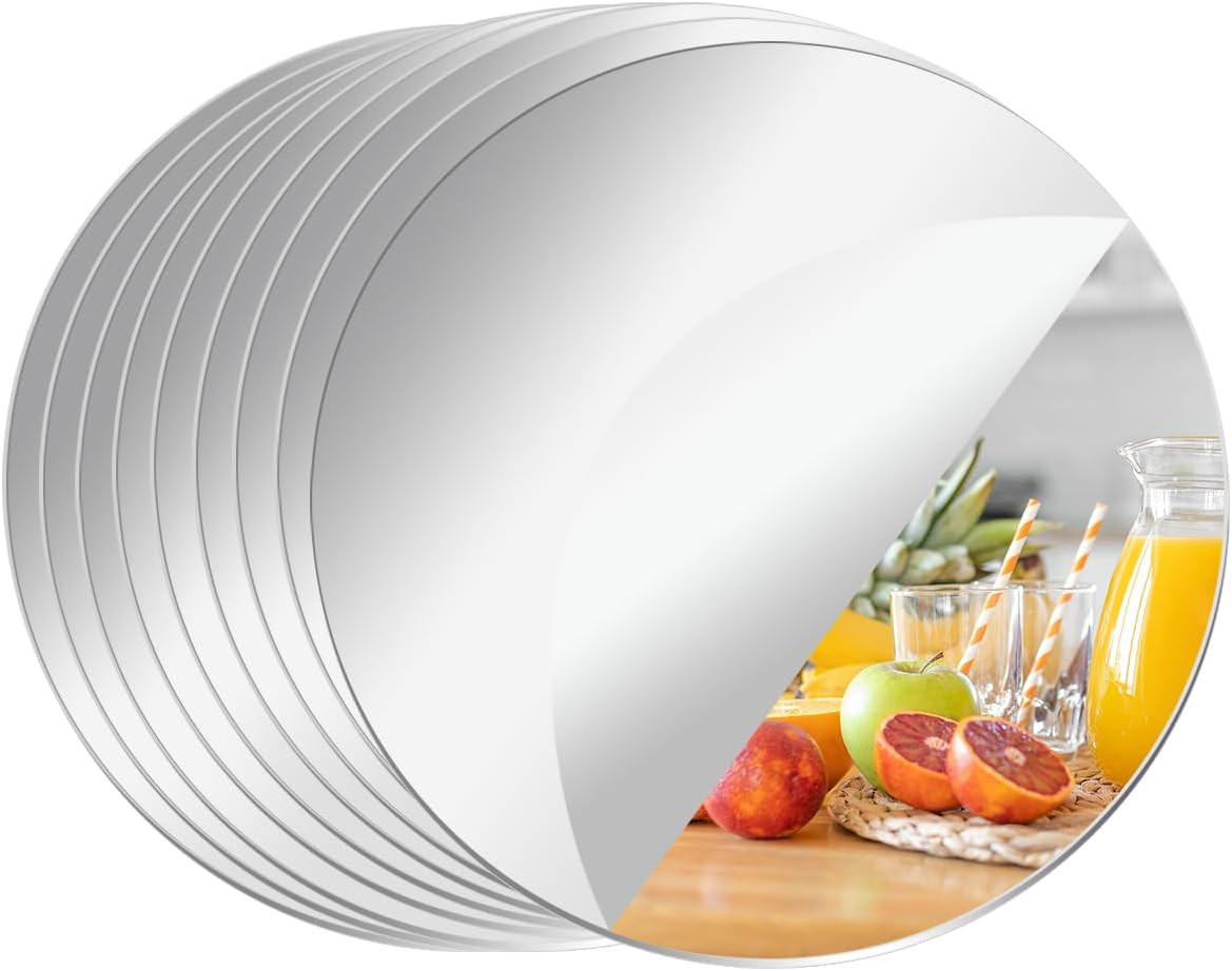 10PCS Small Round Mirrors for Centerpieces, 6inch Circle Mirror Centerpieces for
