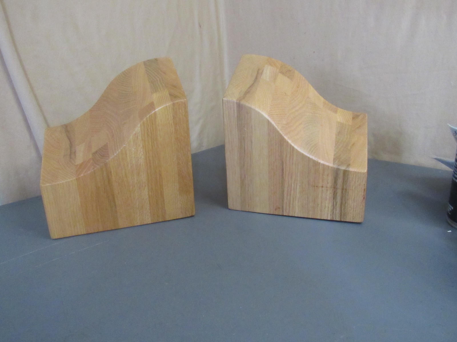 Gorgeous Hand Crafted Studio Craft Wood Bookends Spectra Wood