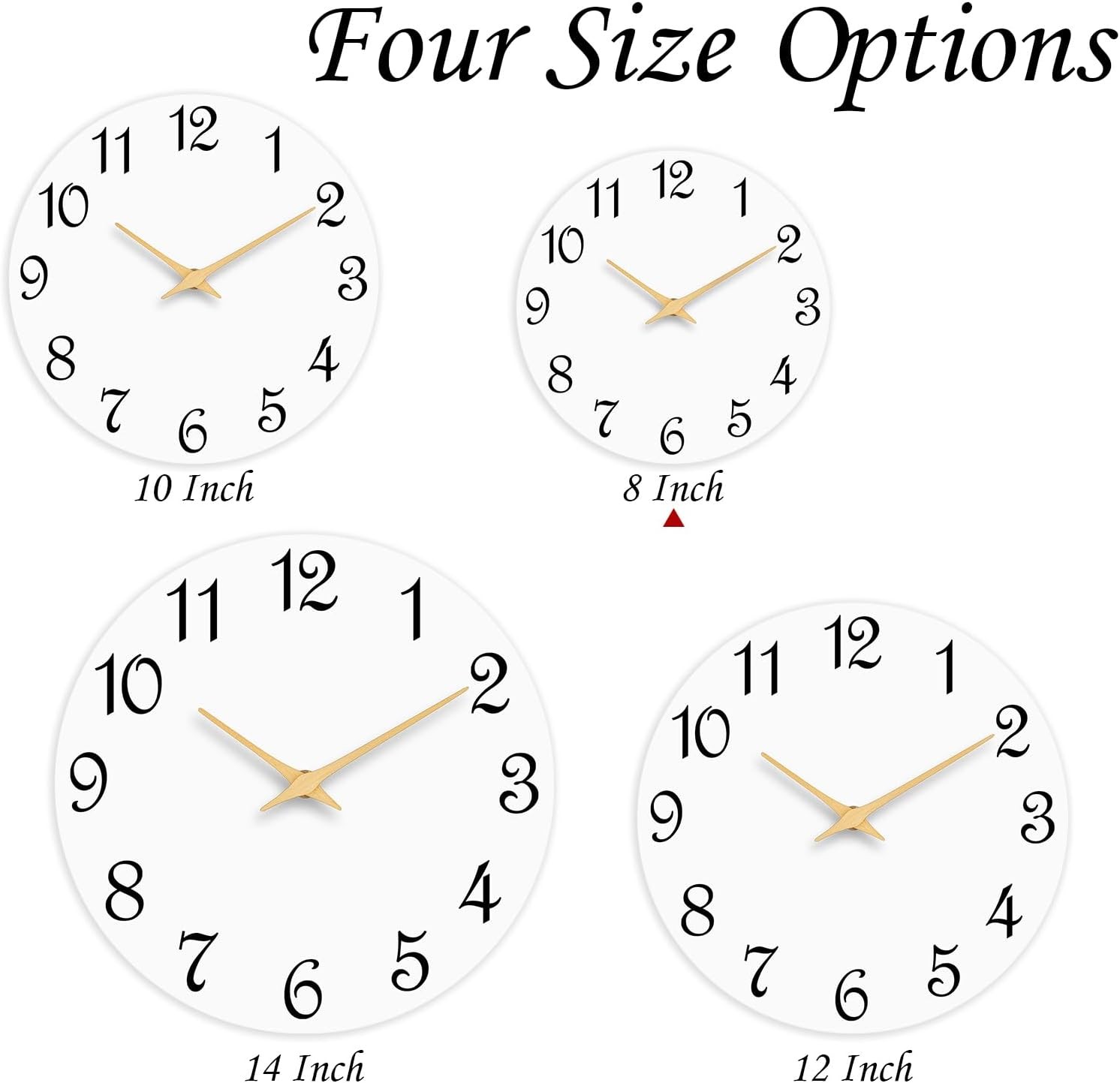 Wall Clock, 8 Inch Modern Wall Clocks Battery Operated, Small Silent Non Ticking
