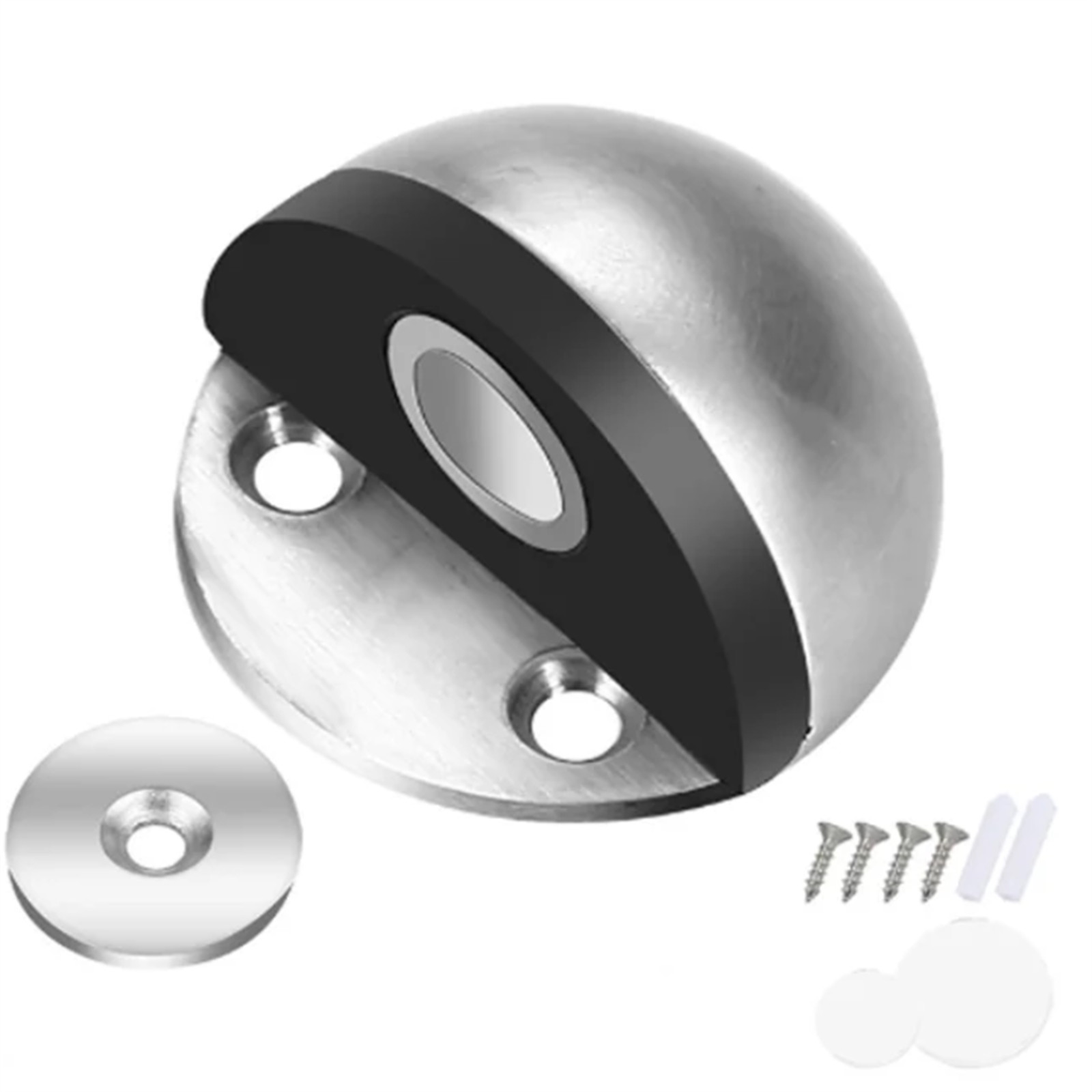 Silver Stainless Steel Magnetic Anti-collision Punch-free Door Stopper qq