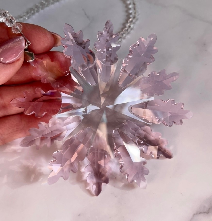 Crystal Snowflake Sun Catcher Christmas Decor Czech Bohemia Crystal Glass Gift