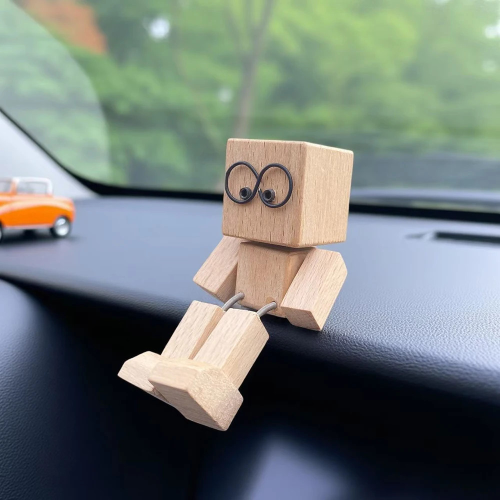 New! Shaking Wooden Man Figure Decoration,Shaking Feet Wooden Doll