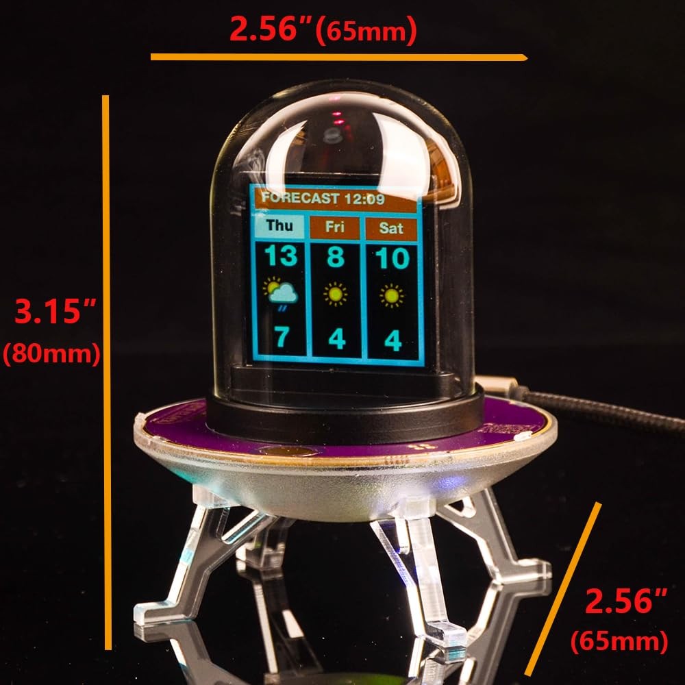 WiFi Nixie Tube Digital Alarm Clock with IPS Screen and RGB Lighting