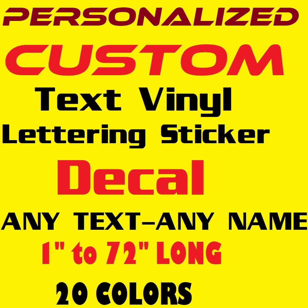Personalized Custom Text Vinyl Lettering Sticker Decal, ANY TEXT – ANY NAME – [4