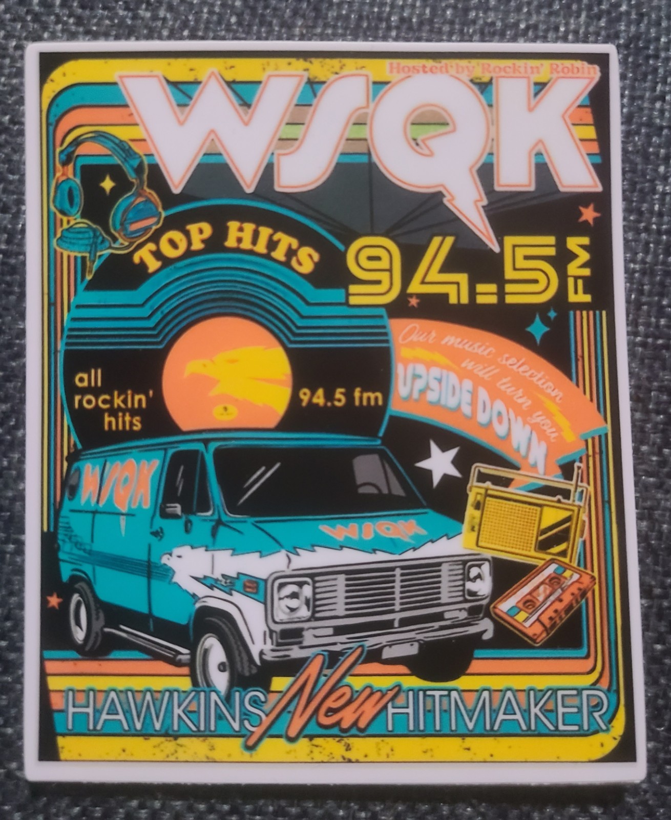 STRANGER THINGS – WSQK 94.5 Hits – THE SQUAWK – VAN – TV – 4″ Decal – Sticker
