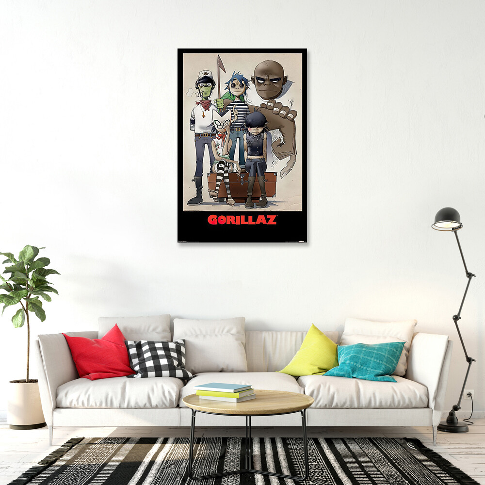 Gorillaz – Music Poster (All Here – The Gang / Comic Characters) (Size 24 X 36″)