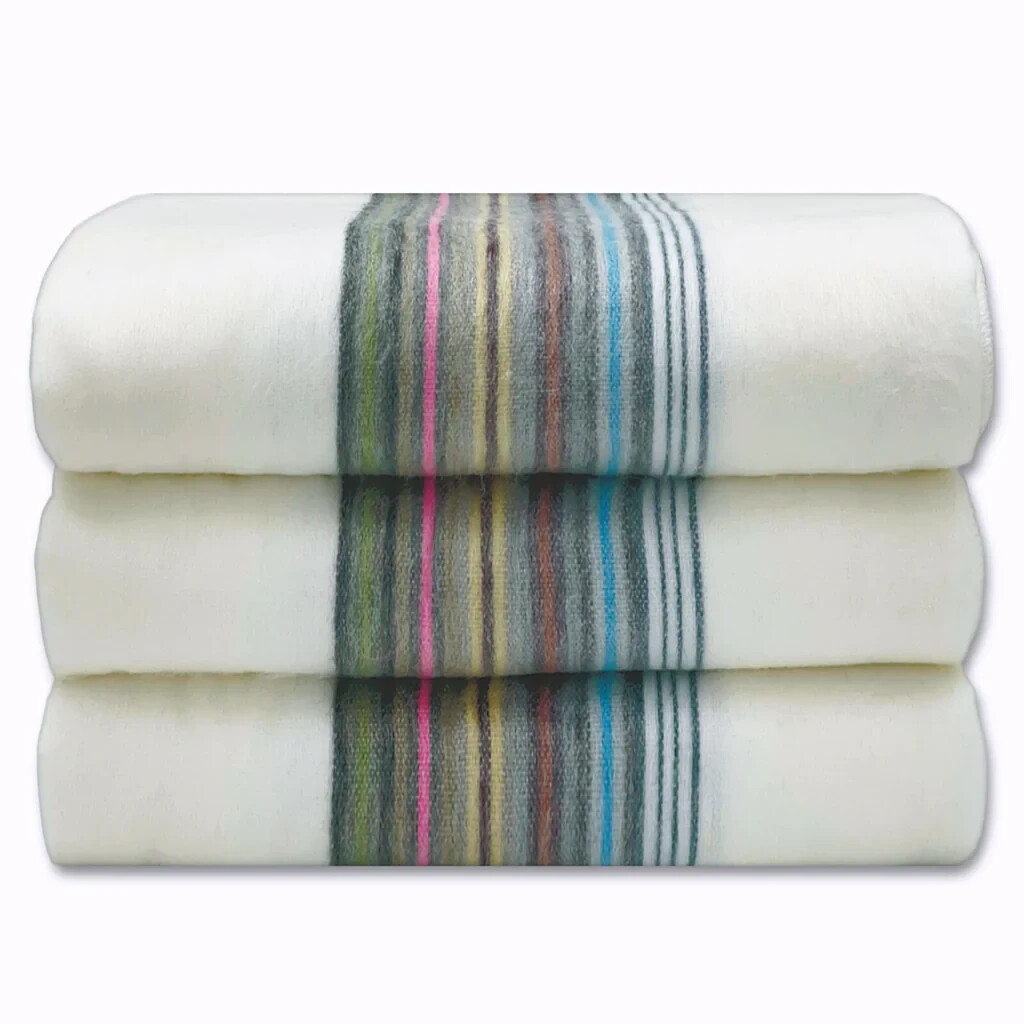 SOFT&WARM STRIPED ALPACA WOOL BLANKET 100″x71″ XL QUEEN PLUS BED SOFA COVER