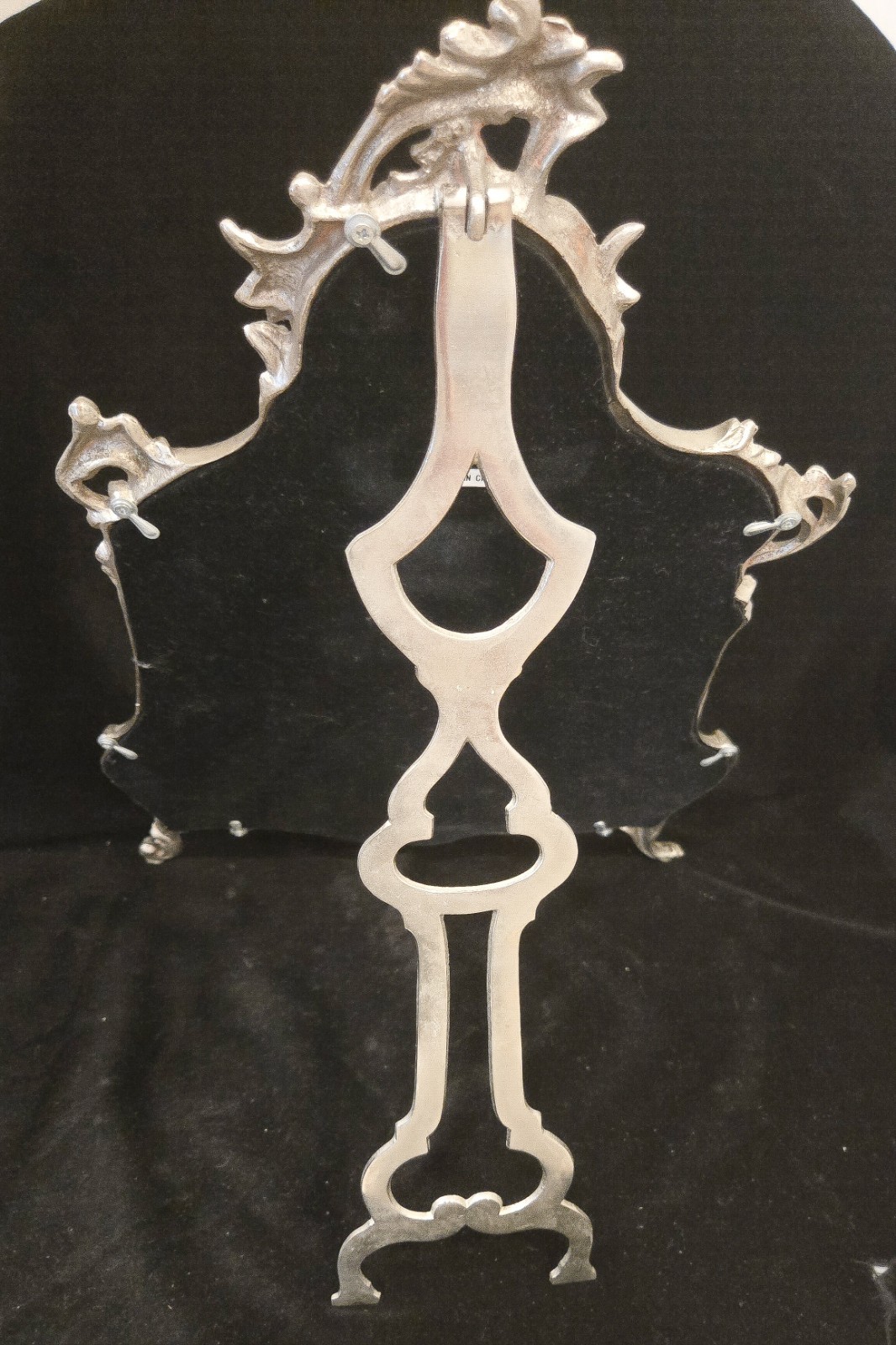 Ornate Silver Framed Arched Vanity/Tabletop Mirror, Freestanding