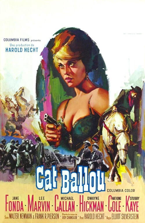 Cat Ballou Jane Fonda 1965 vintage movie poster reprint 18×12 inches