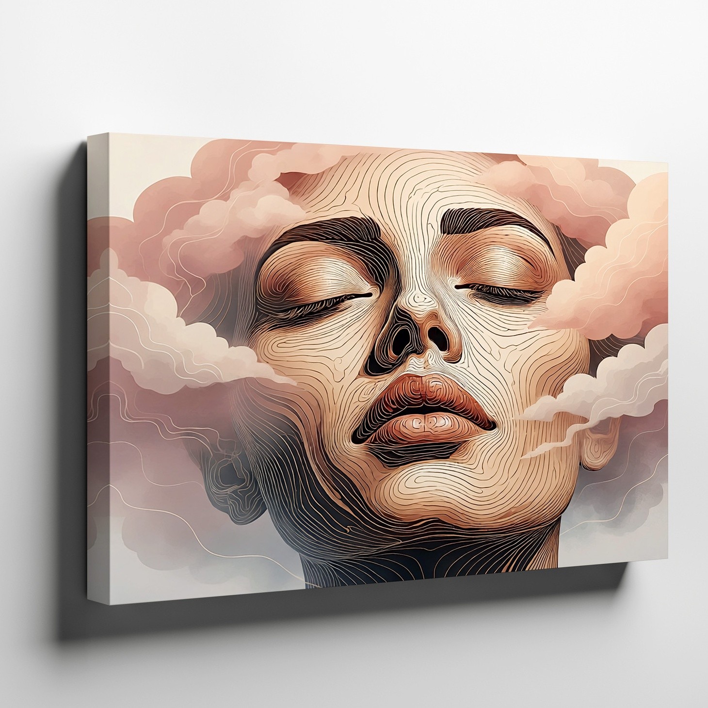 Surreal Abstract Woman Face Canvas Wall Art Modern Contemporary Decor Print