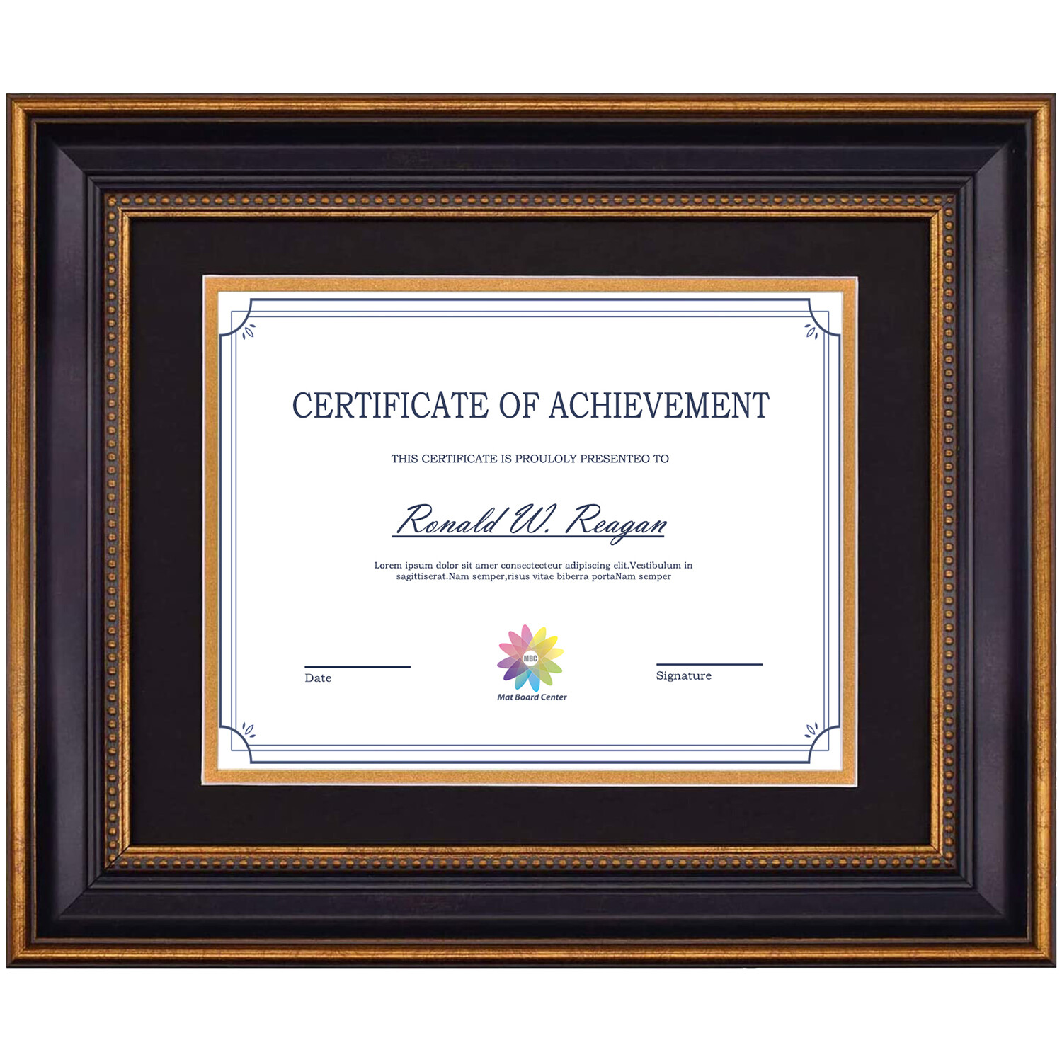 11×14 Diploma/Degree Frame with Double Mat for 8.5×11 Certificates and Documents