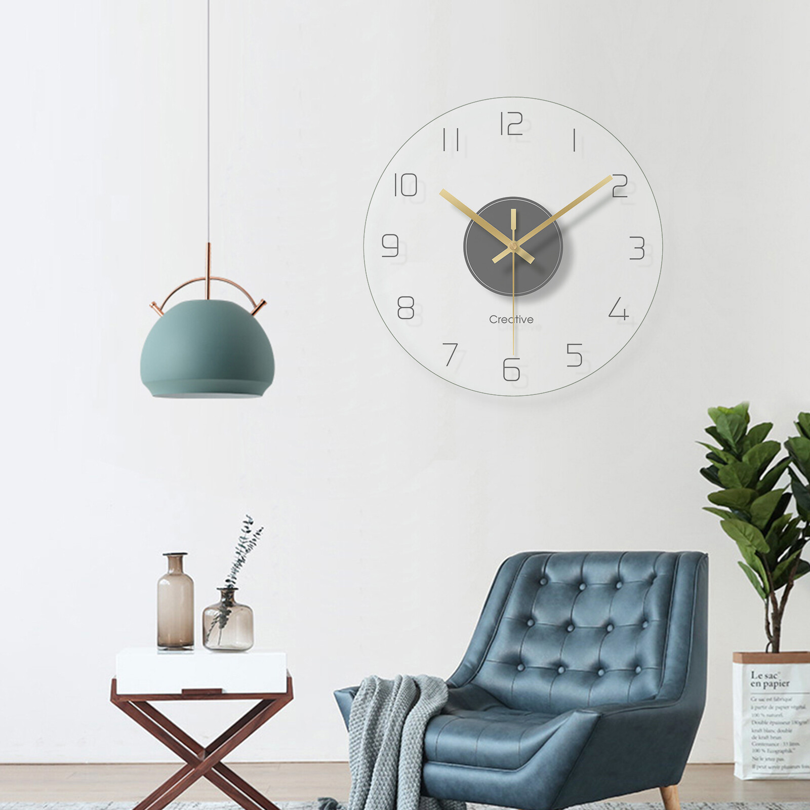 30cm Ultra Thin Design Wall Clock Large Modern Home Office Round Wall Clock