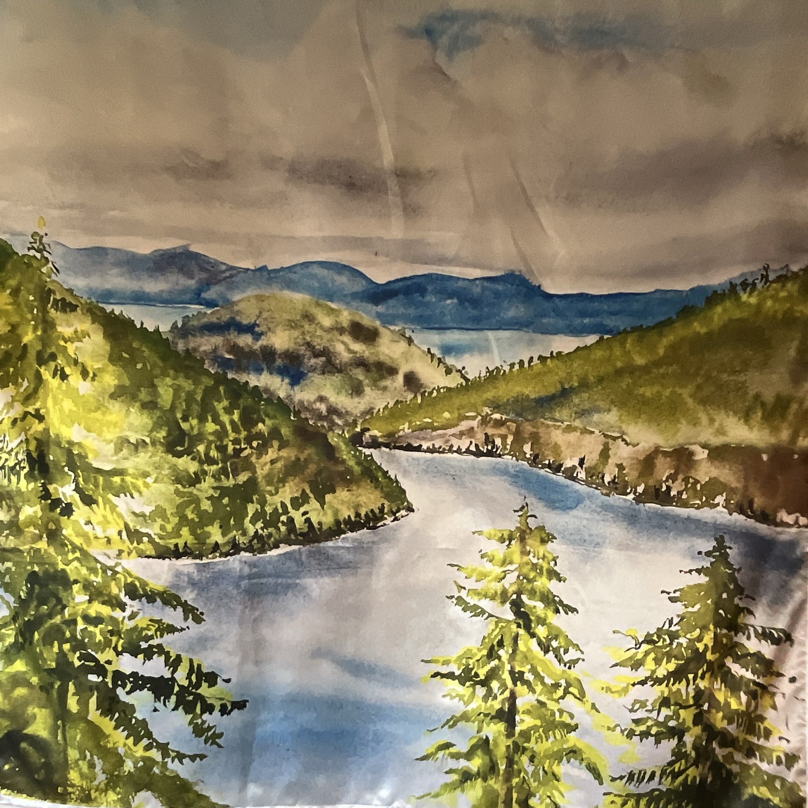 Scenic Landscape Nature Wall Fabric Panel Wall Hanging Multicolor