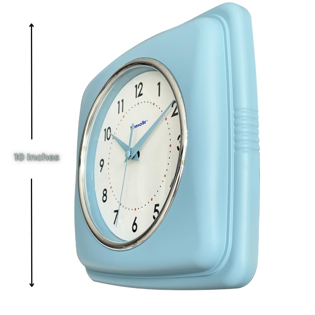Retro Ã¢â‚¬â€œ 9-Inch Square Silent Non-Ticking Mid-Century Modern Wall Clock…
