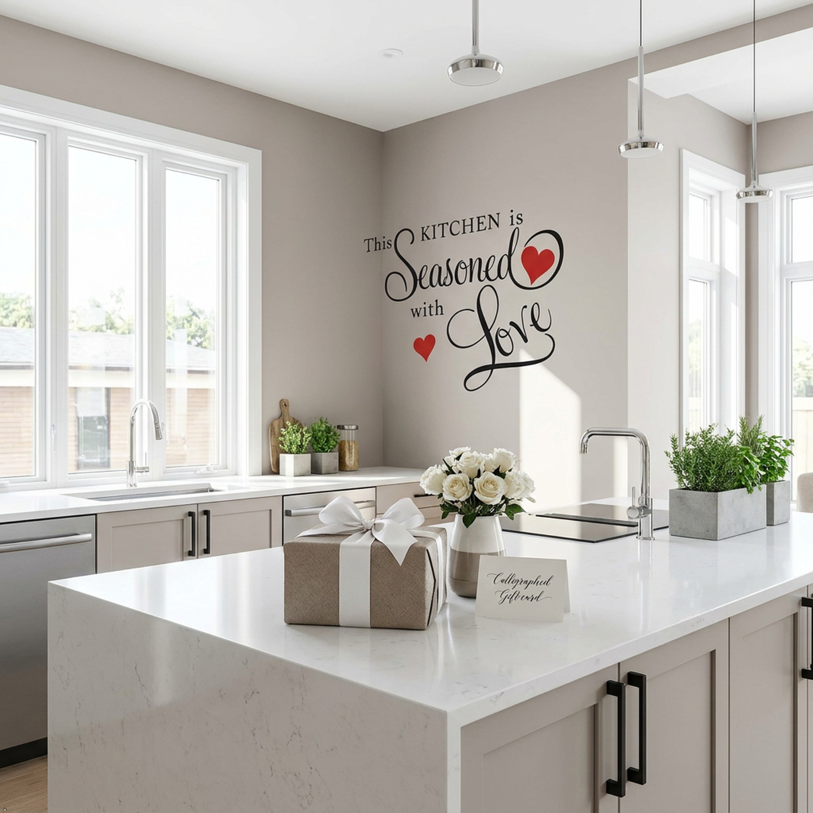 Picniva This Kitchen is Seasoned with Love Sticker Wall Decals Home Art Decor