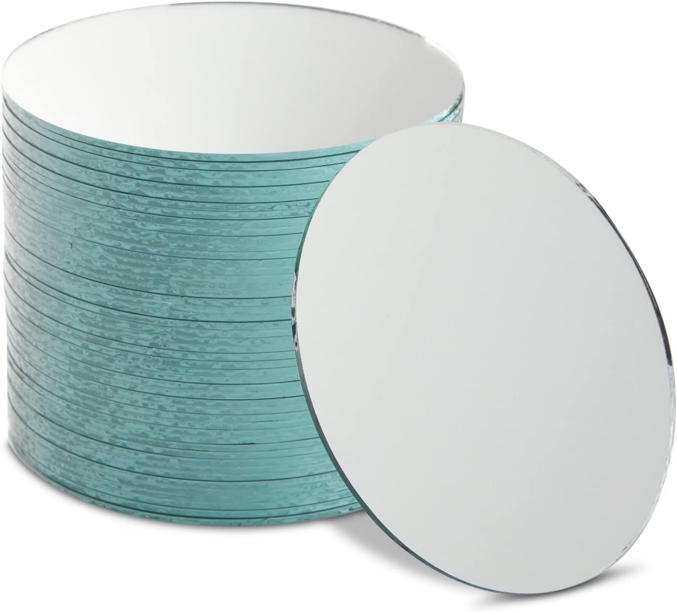 Versatile Round Glass Mirrors for Crafts 50-Pack