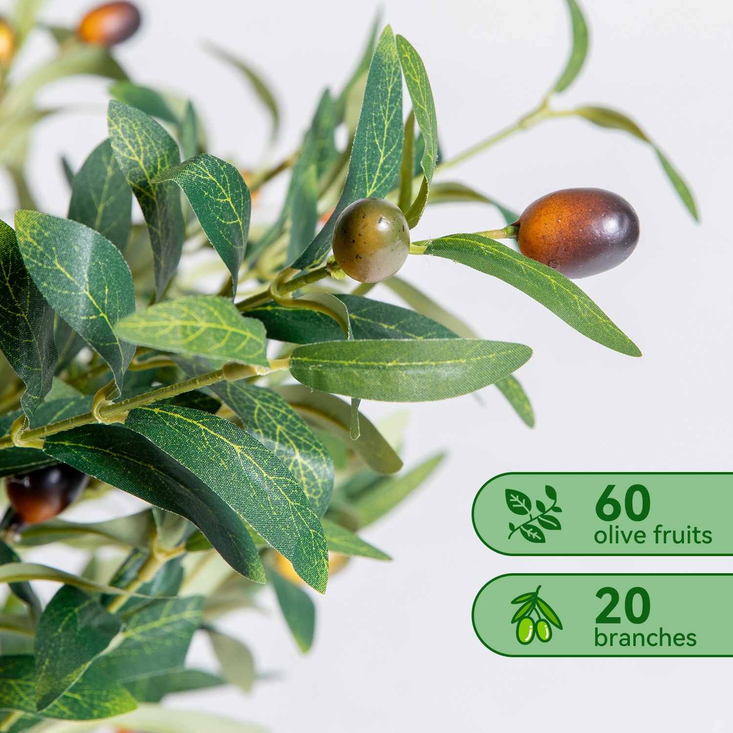 NOVAROOT 6FT Tall Olive Trees Artificial Indoor Faux Natural Wood Trunk Lifeli