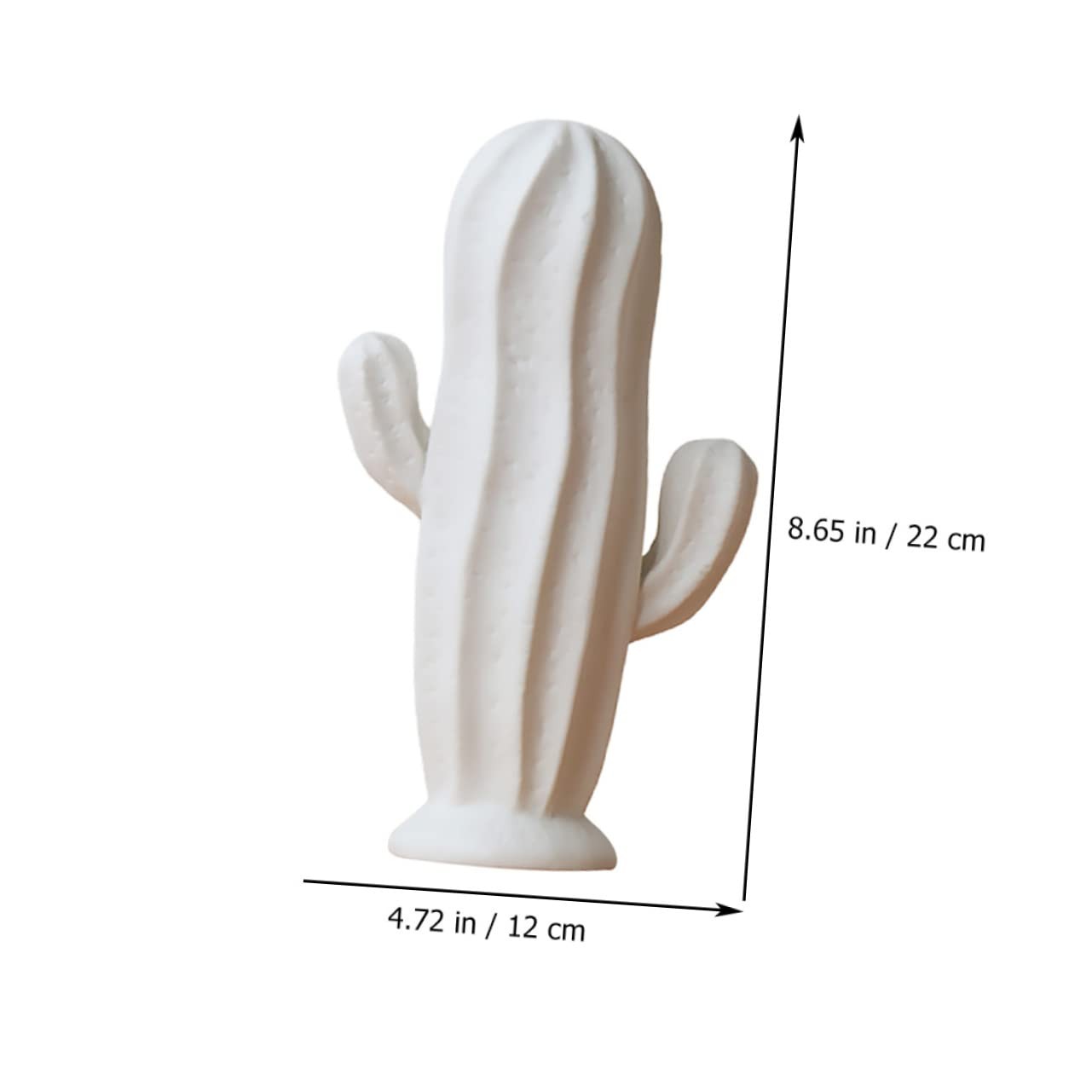 Ceramic Cactus Figurine Minimalist Cactus Statue Porcelian Collectible Art Sc…