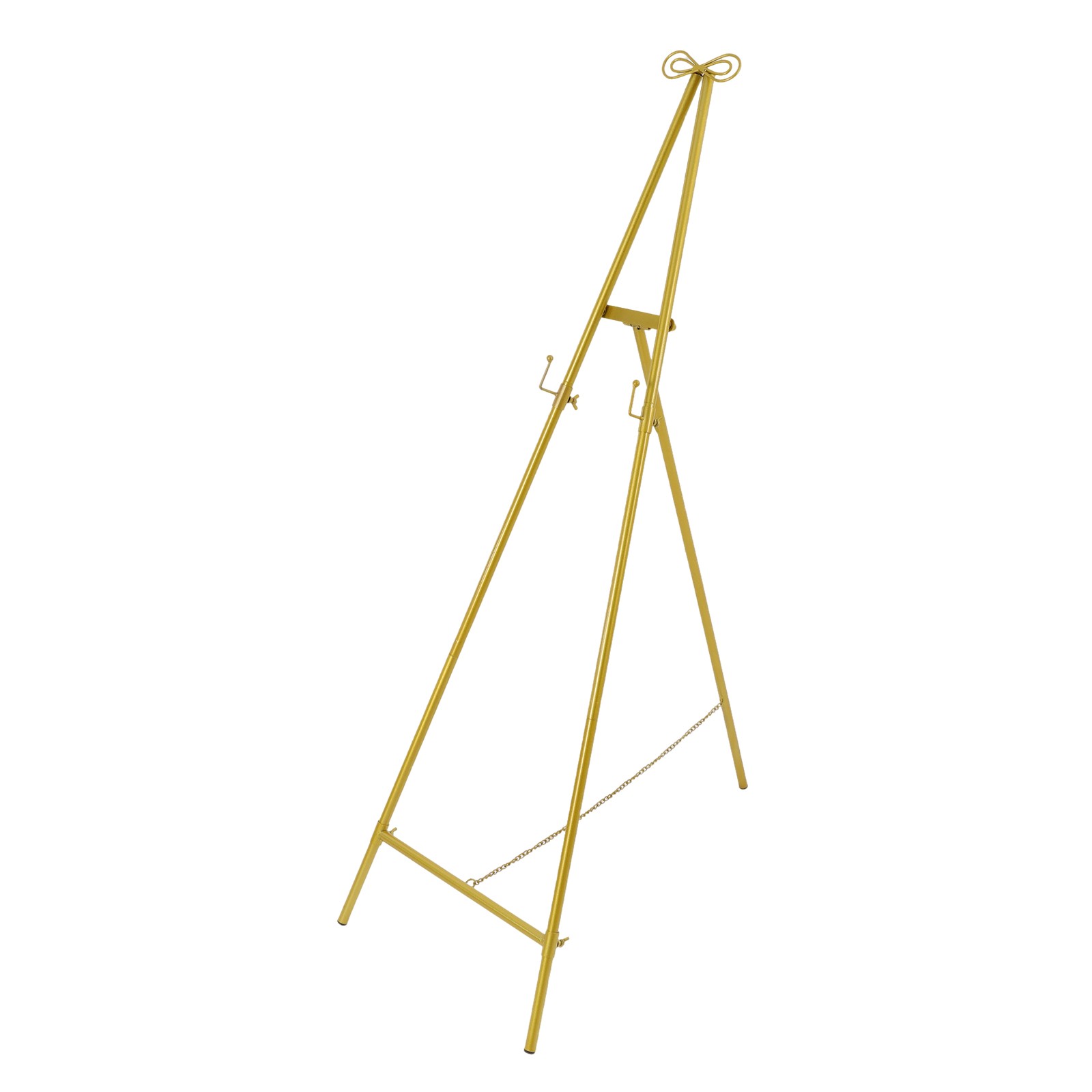 Gold Large Adjustable Floor Standing Easel for Wedding Display Metal Stand