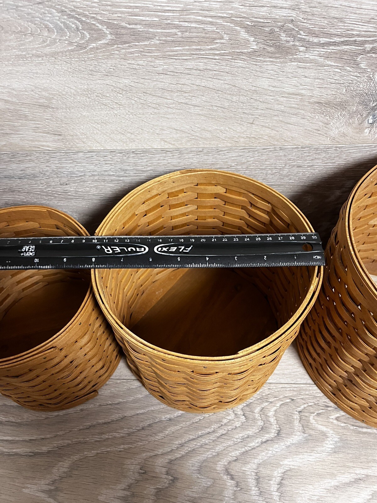 Longaberger 2006 Canister Basket Set 4 Woven Maple No Lids