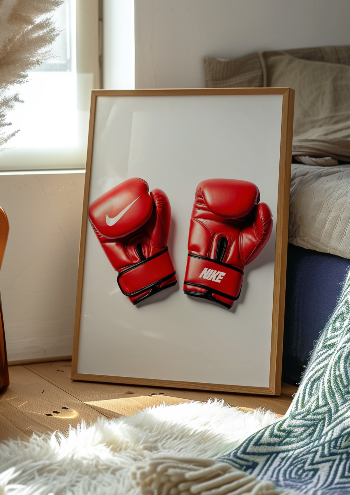 Red Nike Boxing Gloves Poster, Boxing Gloves Wall Art, Boxing Poster, Nike Art