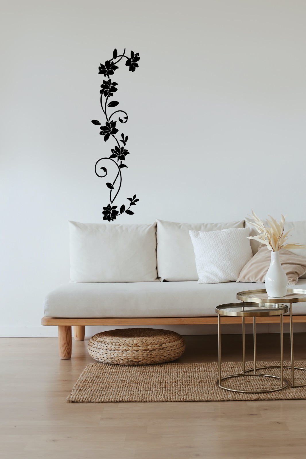 Rattan Flower Removable Wall Decal Vinyl Art Sticker Wall Decals Home Art Decor