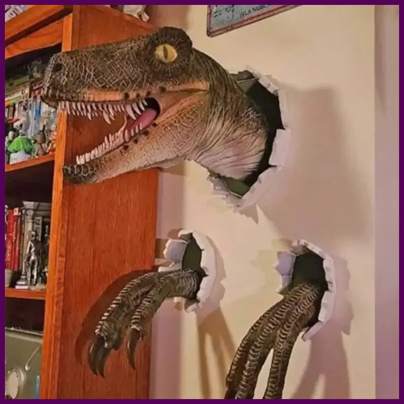 3 Pcs Velociraptor Wall Decoration , Holiday Party Decoration, Dinosaur Wall