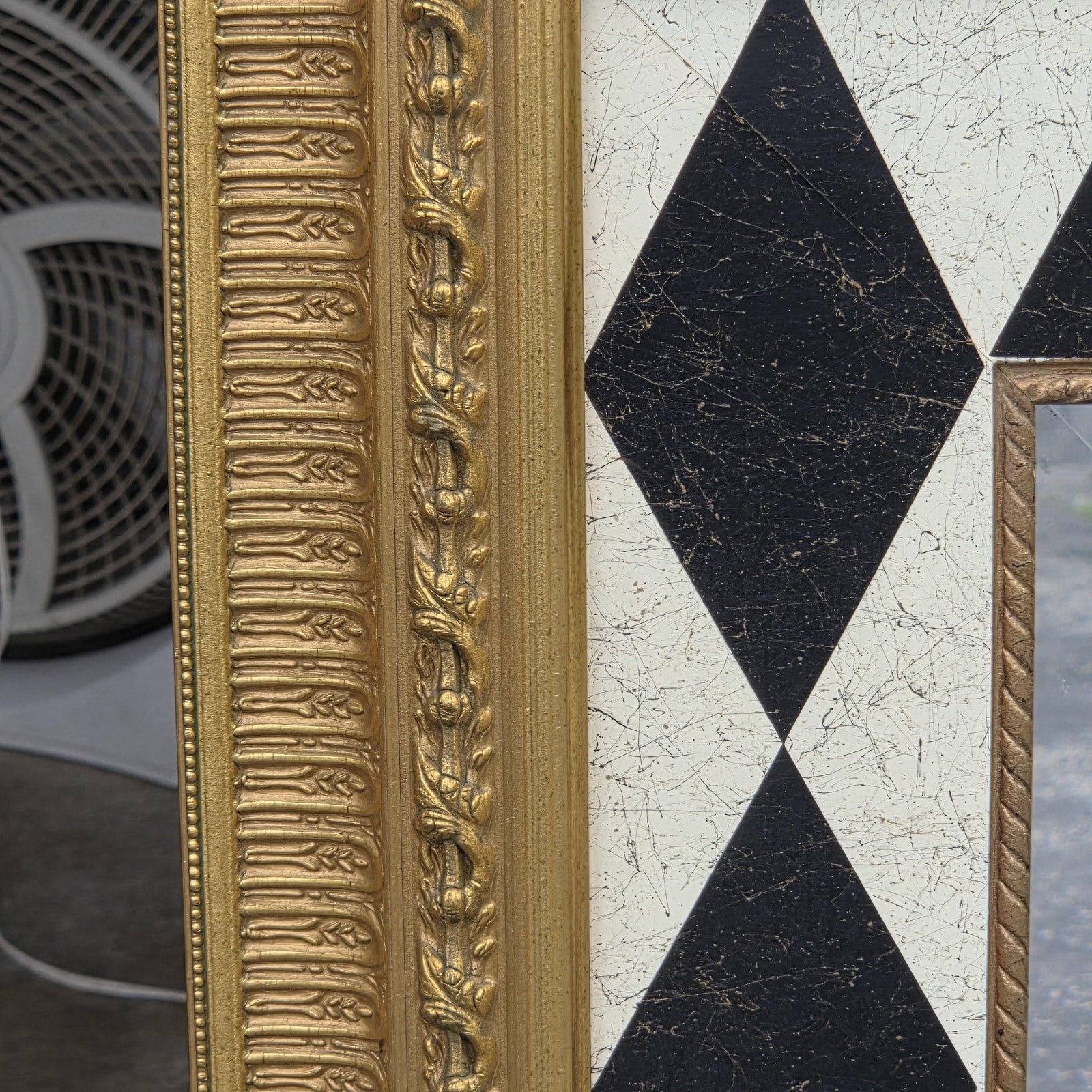Huge Art Deco Mirror 43×33 Beveled Glass Ornate Frame