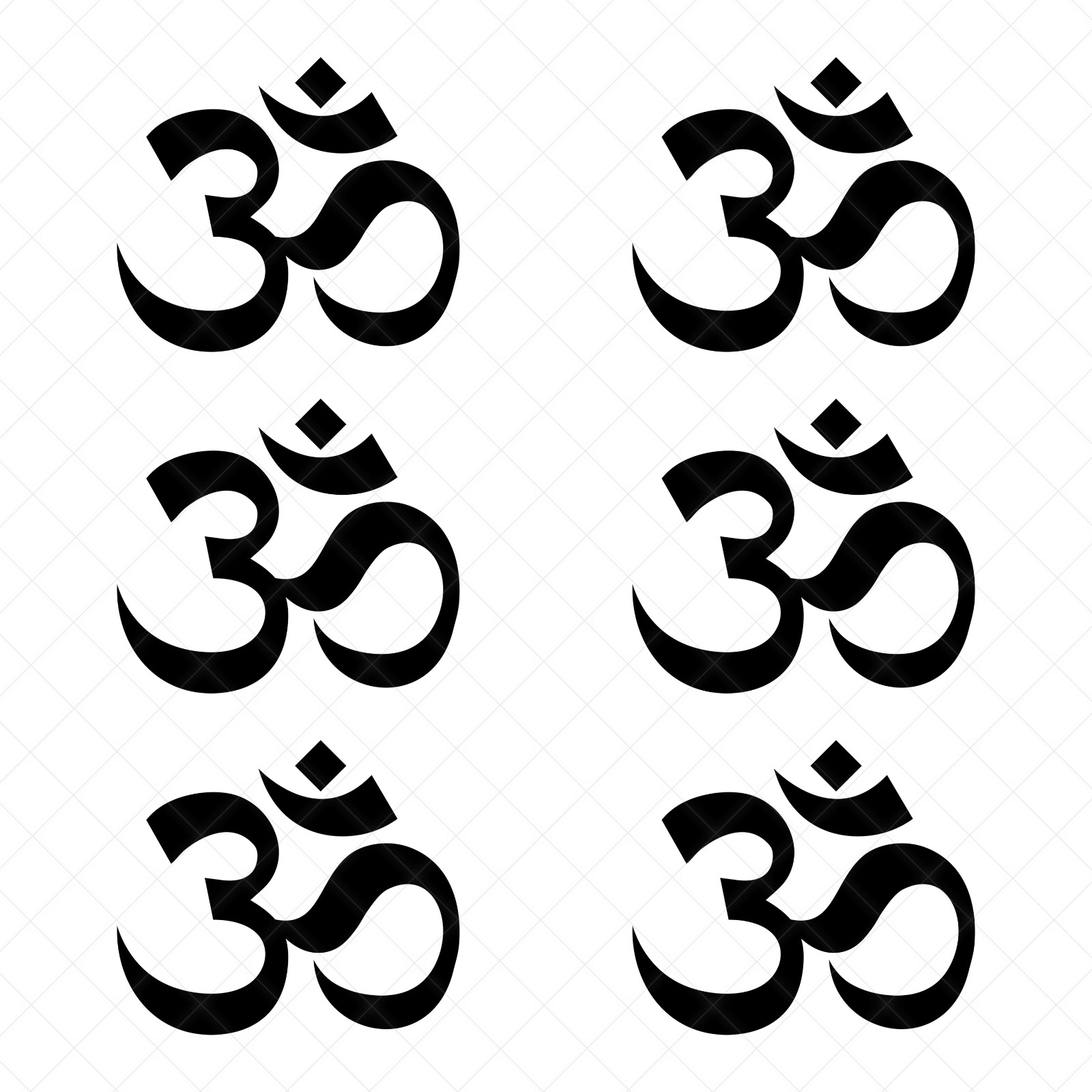 6 Pack – Om Hinduism SYMBOL ICON Vinyl Decals Stickers