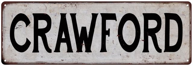 CRAWFORD Vintage Look Personalized Rustic Chic Metal Sign 106180036847