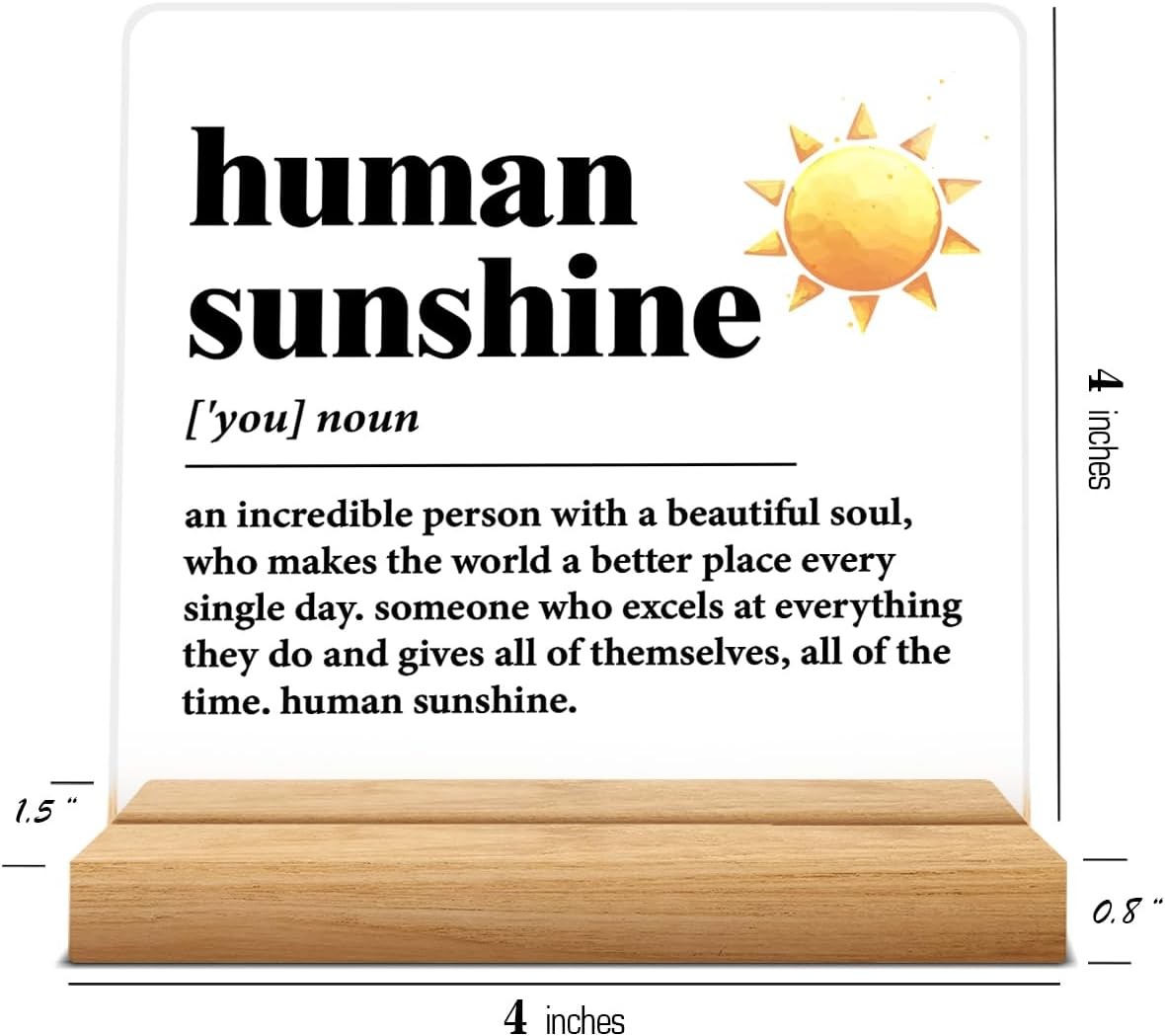 Human Sunshine Motivational Gift for Women Men, Employee Appreciation, Coworker