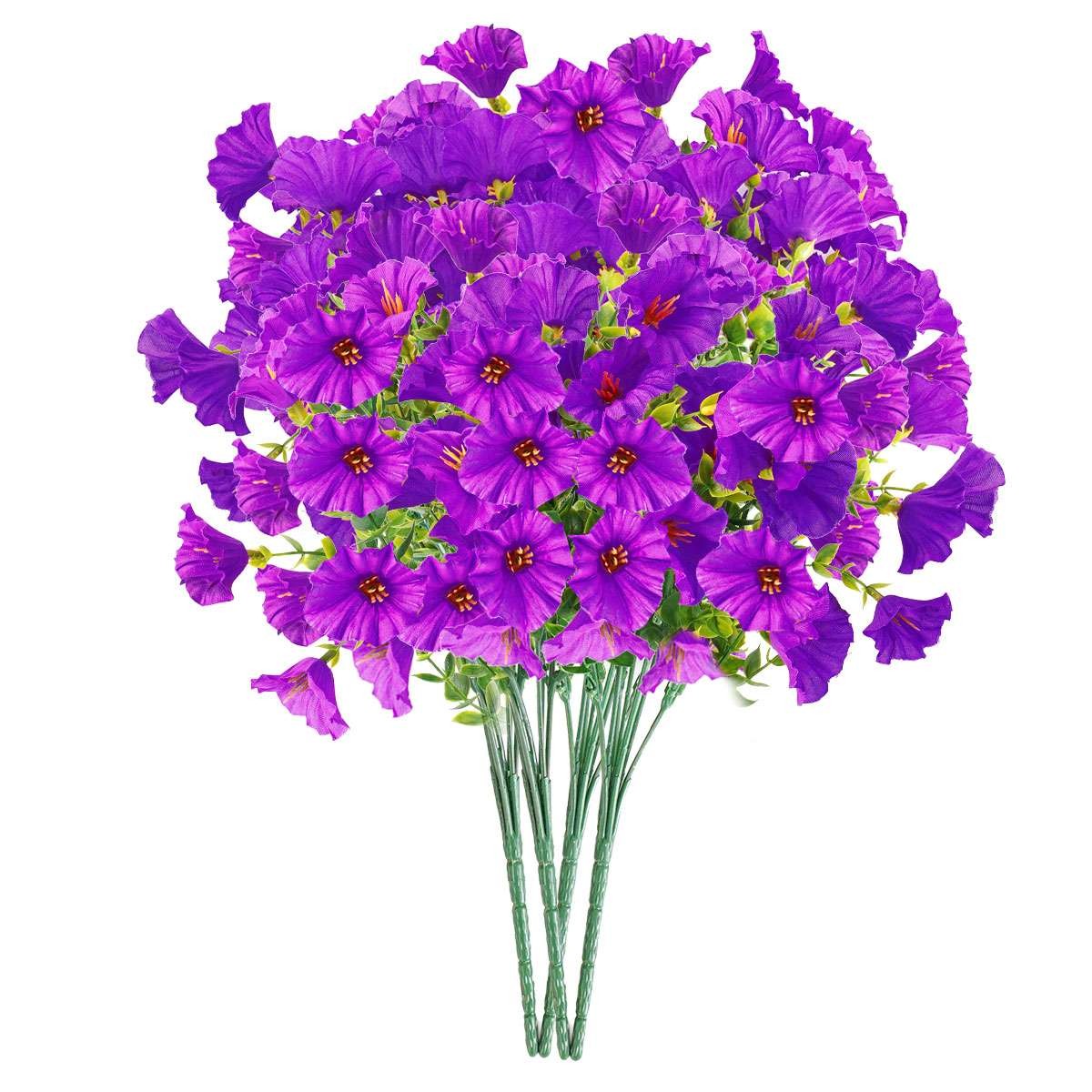 2-10 Bundles Artificial Flowers UV Resistant Fake Plants Outdoor Home Decor