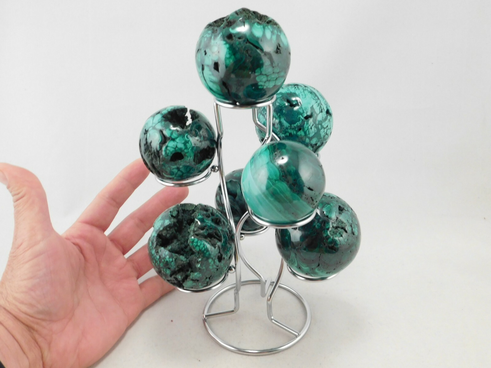 SEVEN! Sphere Display Stand Metal Medium Size Chrome Color