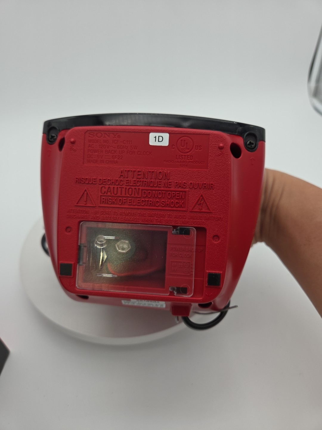 Sony Dream Machine LED AM/FM Alarm Clock Radio ICF-C111 Red Open With Box 90s
