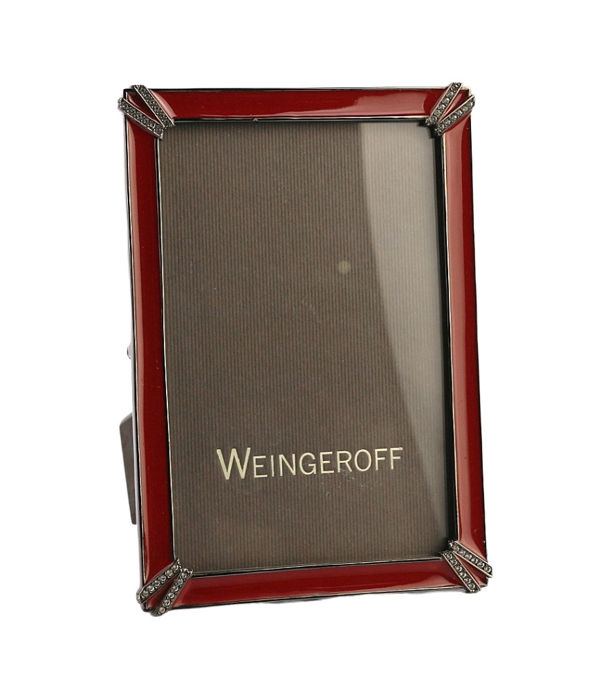 WEINGEROFF RED CLEAR CORNERS FRAME 4X6 SWAROVSKI NEW $750 MADE IN USA NO BOX
