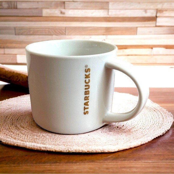 Starbucks 2012 Christmas Mug White Red Stripe 16oz Ceramic Coffee Cup New