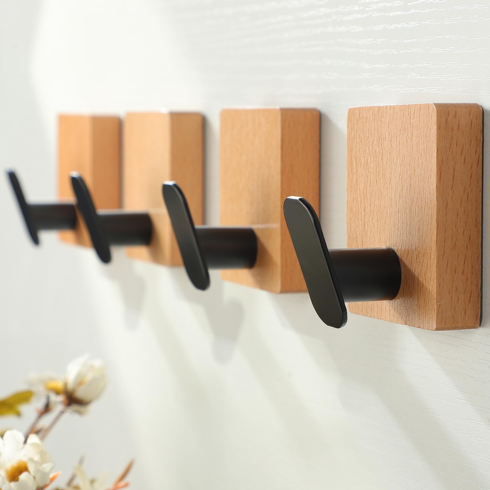 DELITON Towel Hooks Wall Mounted – Adhesive Bathroom Coat Hooks for Hanging R…