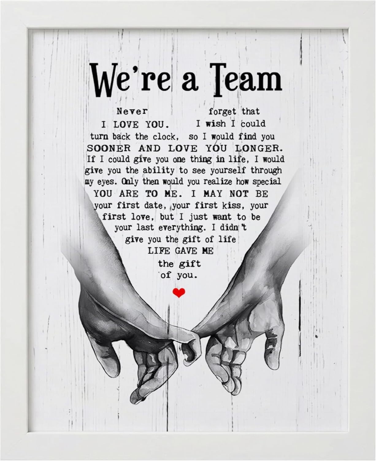We’Re a Team Wedding Vows Wall Art Decor – Inspirational Love & Marriage Quote P