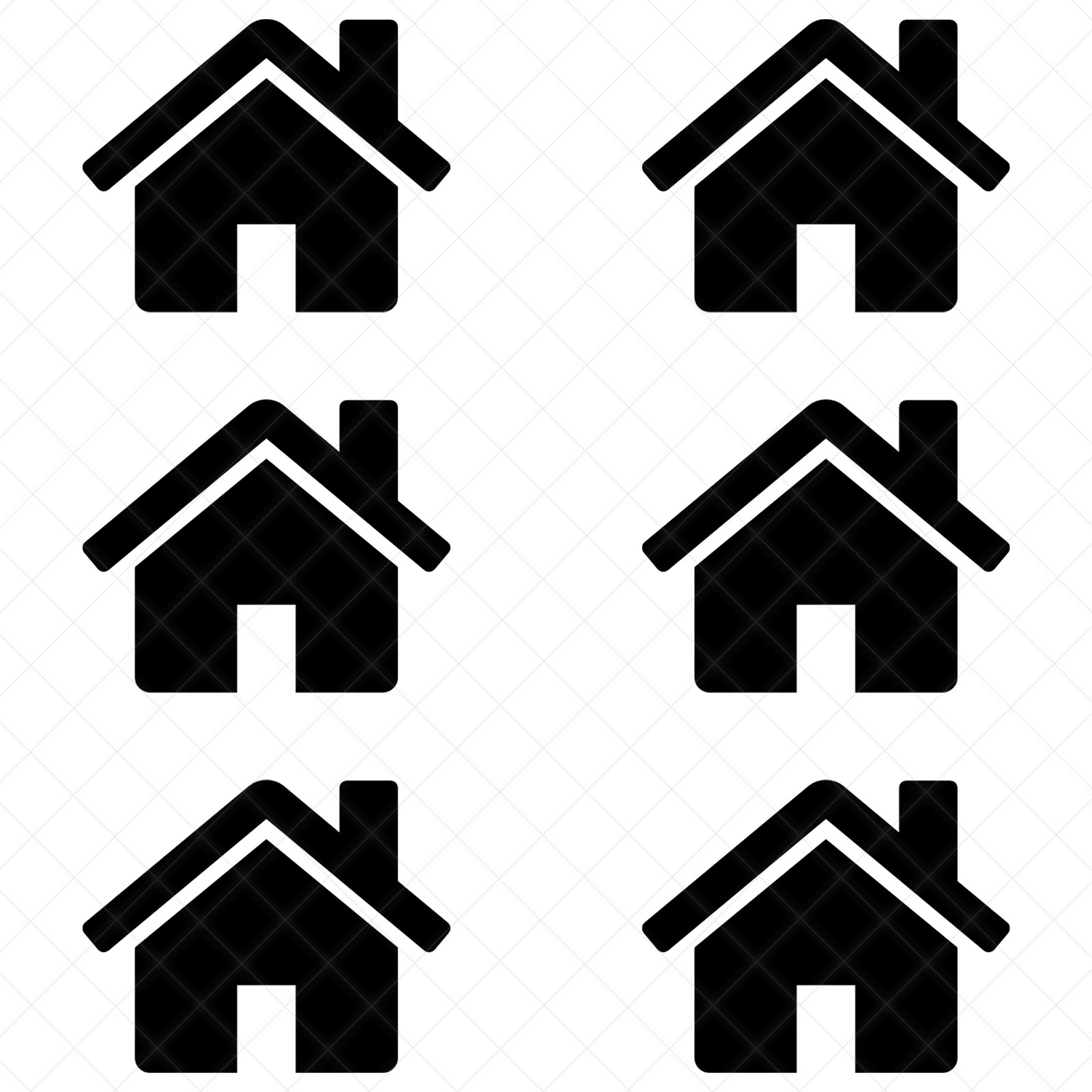 Set of 6 – HOME Icon Vinyl Decals | HOME Symbol Stickers