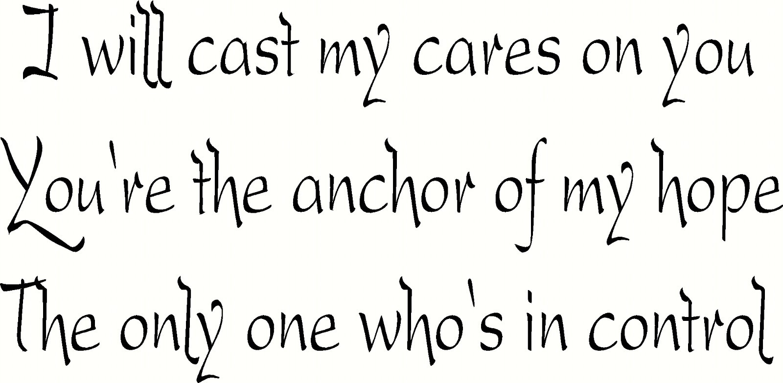 I Will Cast My Cares 11″ x 22″ Bible Verse Wall Decal by Scripture Wall Art