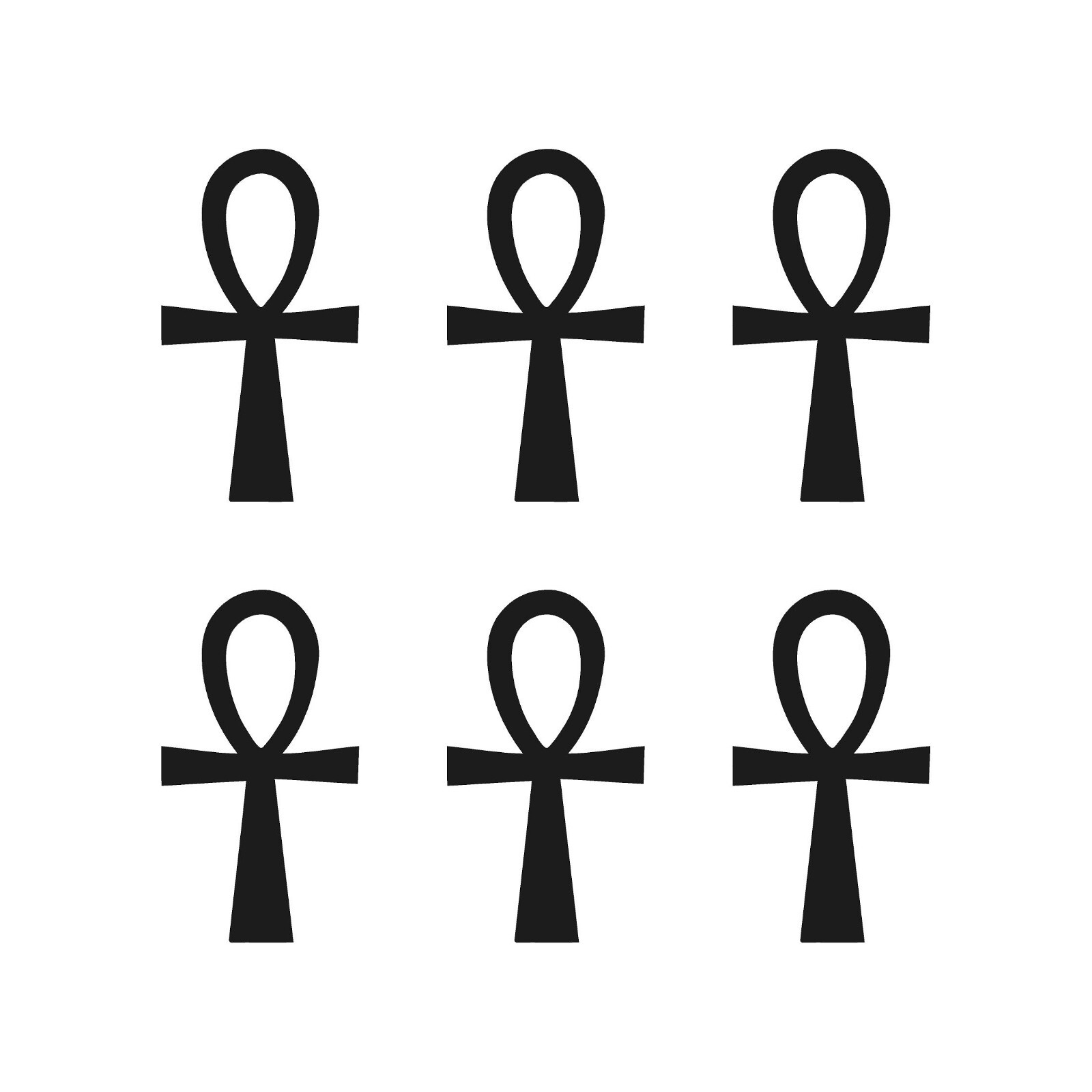 6 Small Ankh Symbol Egyptian Egypt Pagan Vinyl Decals Phone Stickers Set