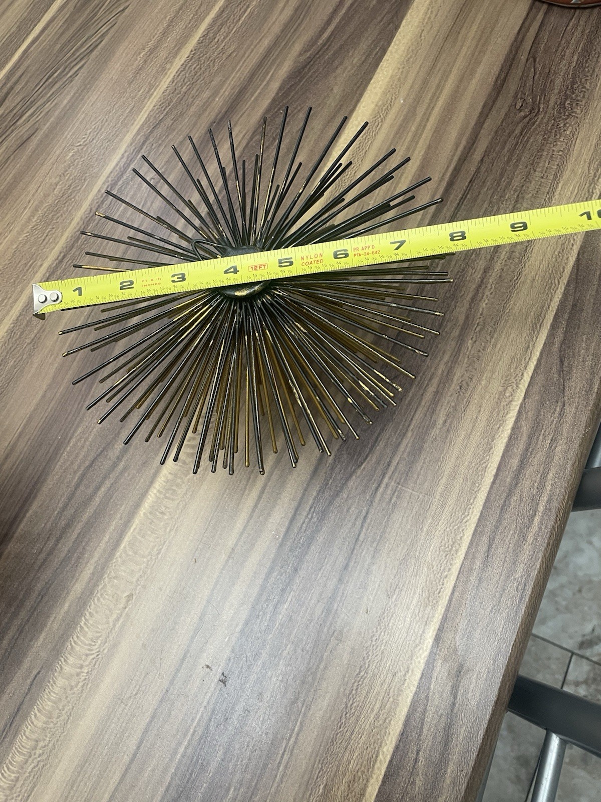 Set of 3 Metal Starburst Atomic Sea Urchin Wall Decor Bronze to Black Retro Look