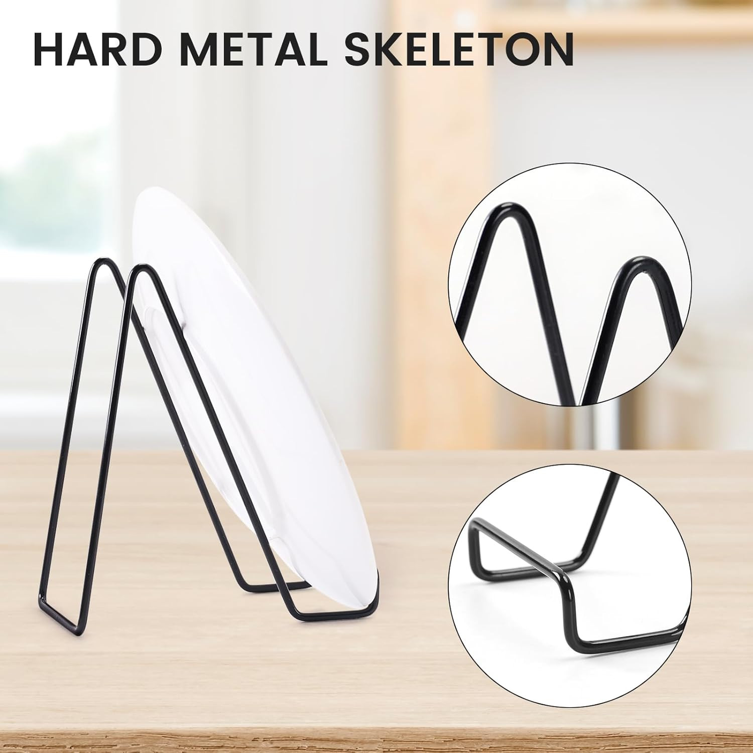 6 Pack 6 Inch Plate Stands for Display,Book Display Stand,Metal Plate Holder Dis