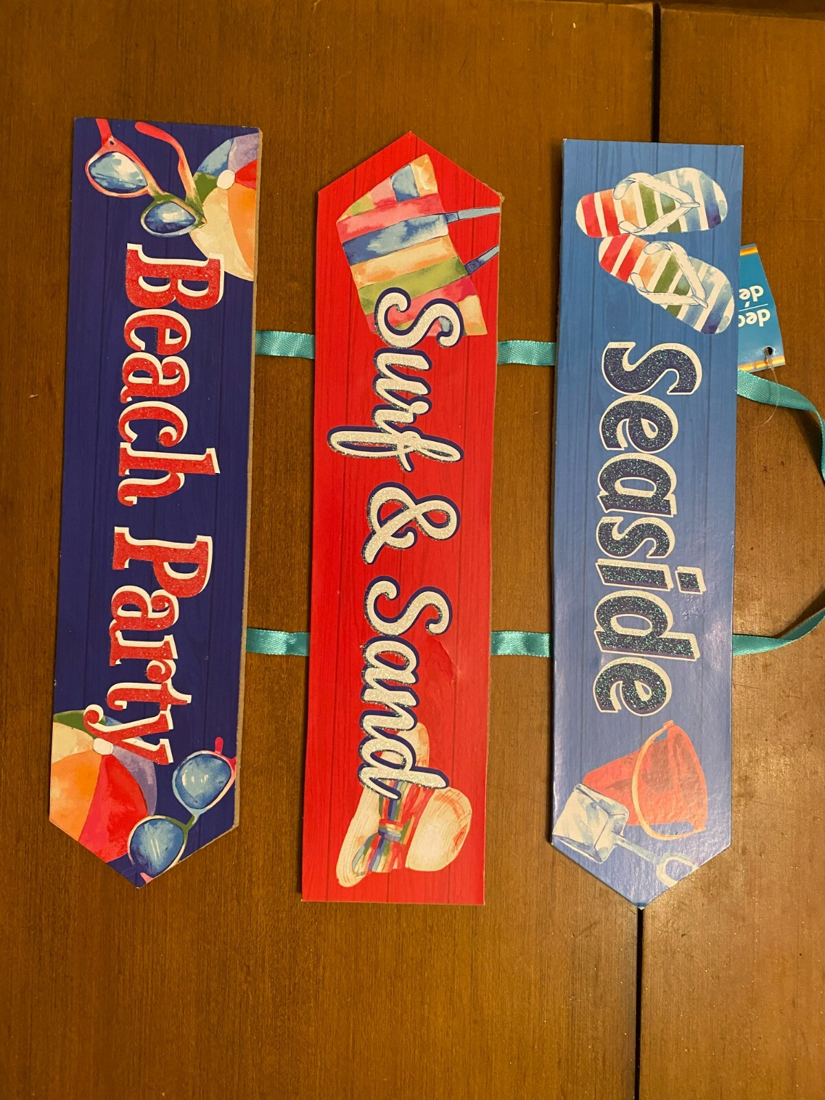 Summer Fun Triple Layered Hanging Wall Sign Seaside Surf & Sand Beach Party new
