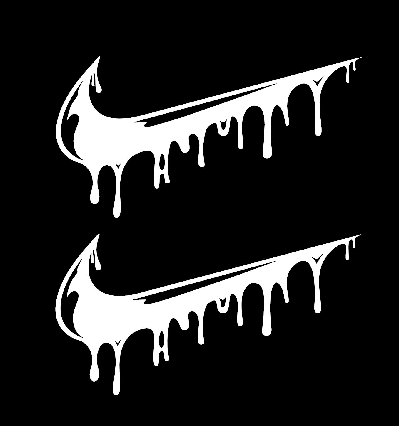 Nike Swoosh Dripping Sticker Wall Laptop Car Decal Choose your size and color