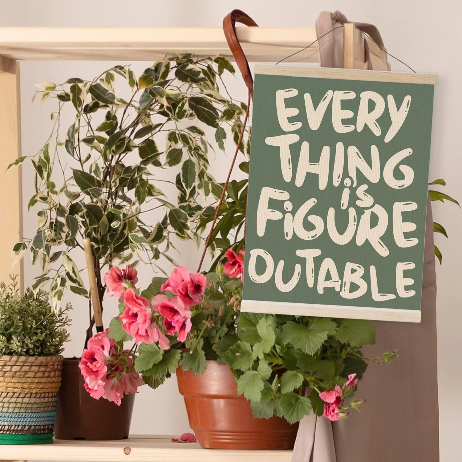 Everything is Figureoutable Inspirational Wall Art Poster Frame Office Decor