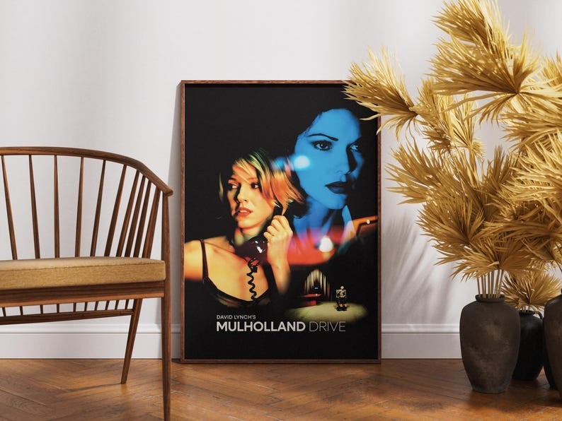 Mulholland Drive Poster, David Lynch, Retro Movie, Vintage Film, Print. Unframed
