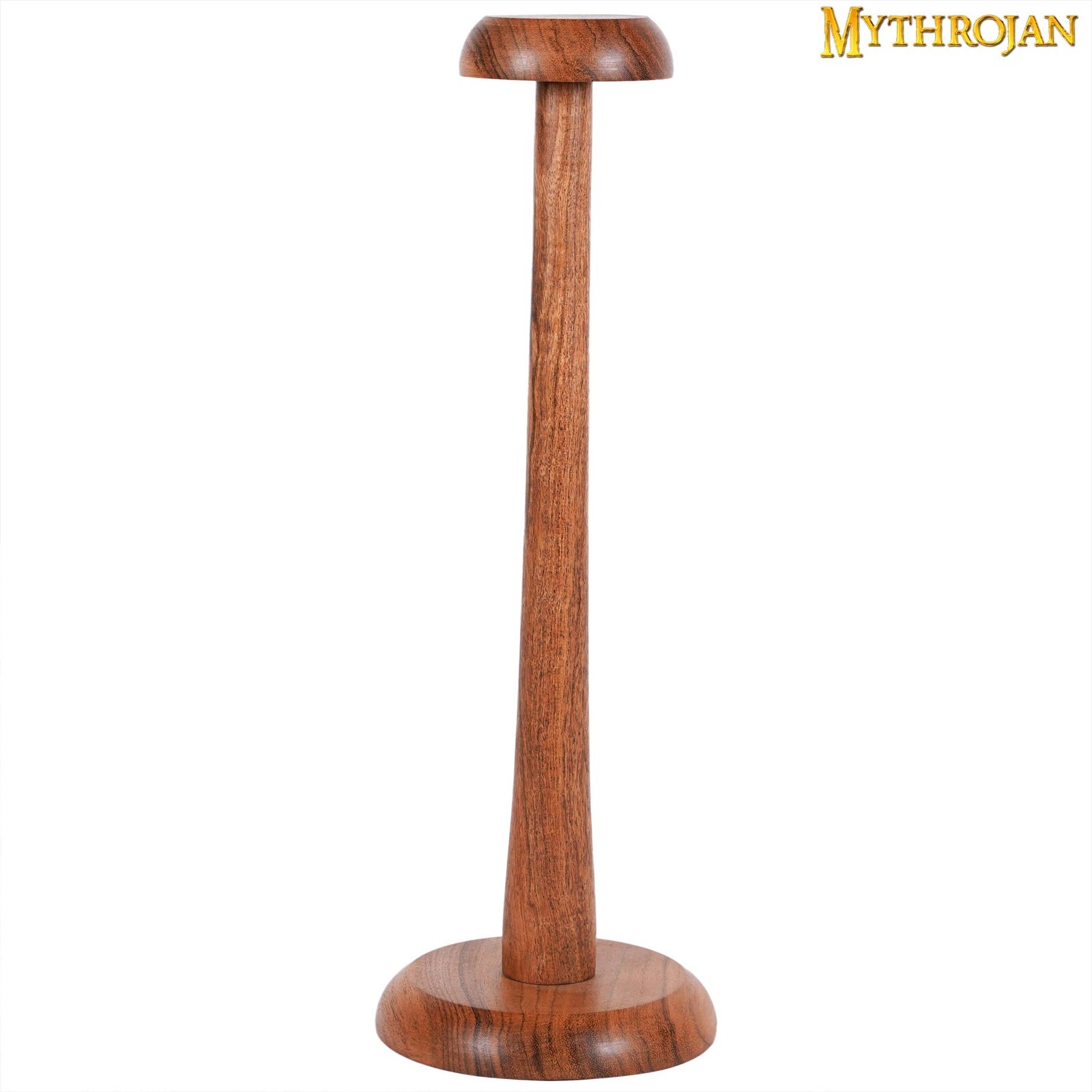 Wooden Helmet Stand for Medieval Head Armor Display Brown Wood Hat Stand Natural