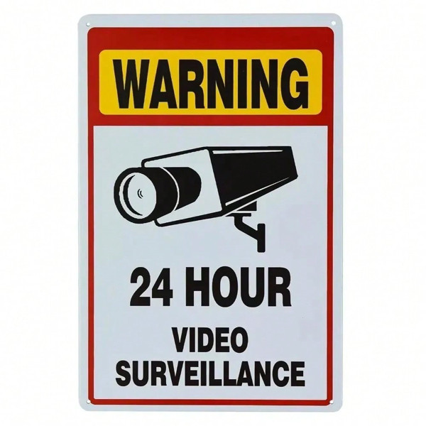 24hr Video Surveillance Warning Sign For Shop Office Factory Apartment Perimeter