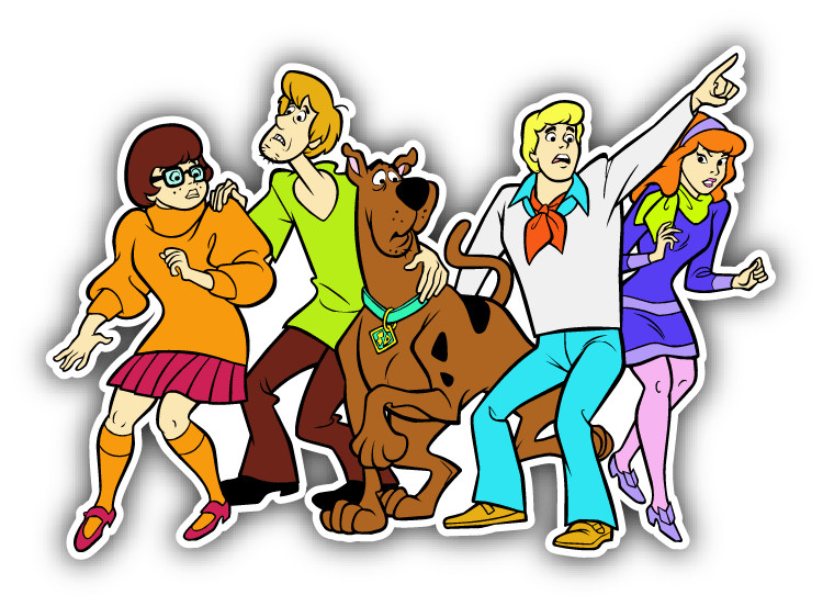 Scooby Doo Family Happy Cartoon Car Bumper Sticker Decal 5” x 3”